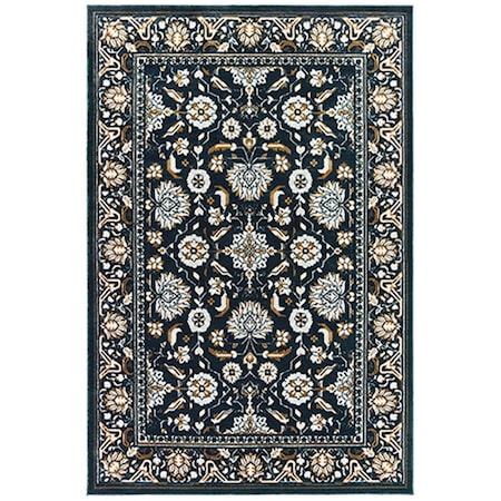 Oriental Weavers 3 ft. 10 in. x 5 ft. 5 in. Bowen Rectangular Area Rug Navy B534L2117165ST